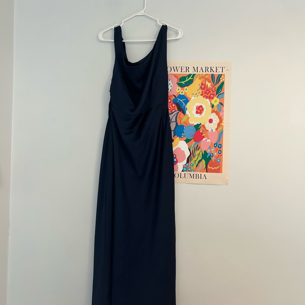 Park & Fifth Navy Satin Maxi Skirt - Picture 4 of 6